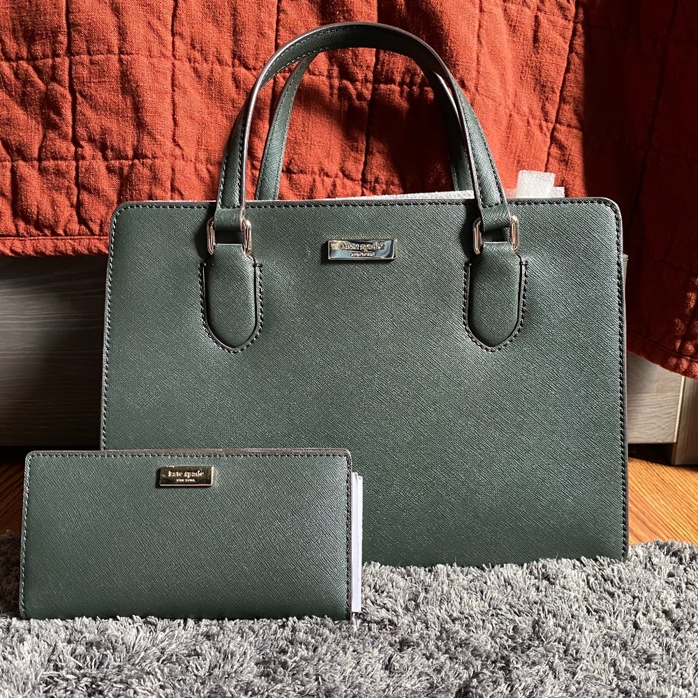 Kate Spade Laurel Way Satchel and Wallet in Spruce